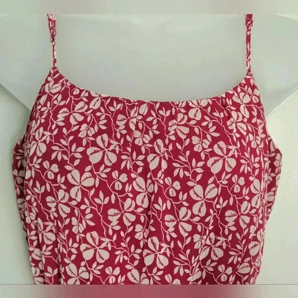 Ann Taylor Loft Floral Dress Dark Pink/White Cinched Waist Lined Women's Size Sm - Picture 5 of 8